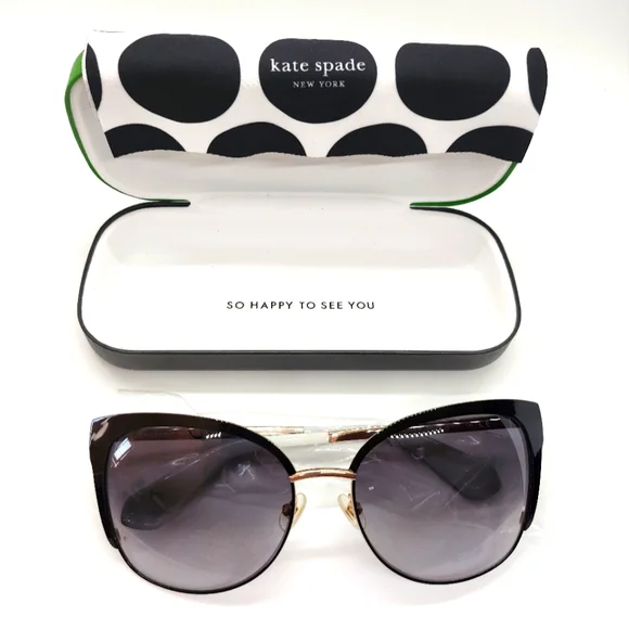 kate spade New York Genice Square Oversize Half-Rim Sunglasses NIB - Picture 1 of 8